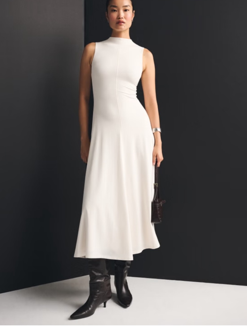 Abercrombie & Fitch Mockneck Knit Maxi Dress
